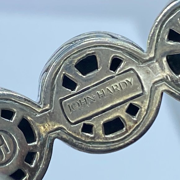 John Hardy Silver & 18K Yellow Gold Dot Hammered Flex Cuff bracelet 38.5g JR7124 - Picture 10 of 12